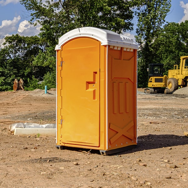 how often are the portable restrooms cleaned and serviced during a rental period in Lake Hill